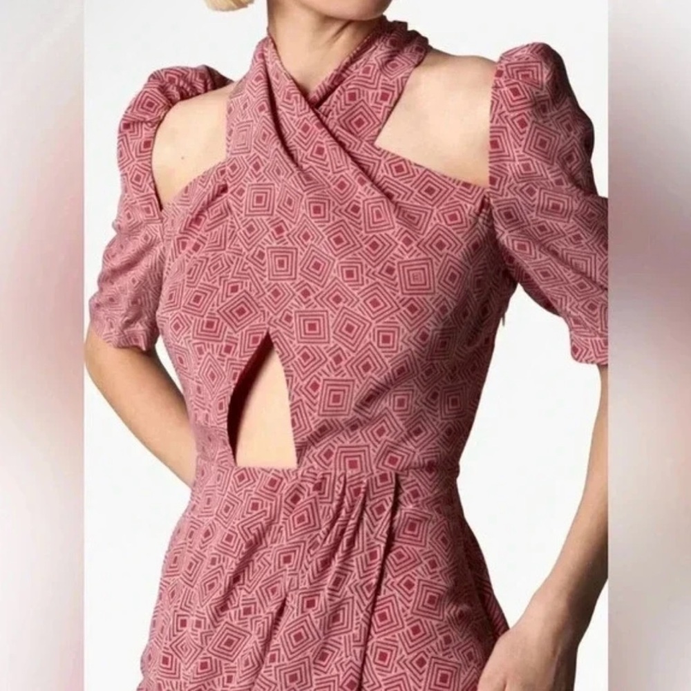 EQUIPMENT Aveline Geometric Cutout Midi Dress | NWT | Size 8 - Picture 4 of 12